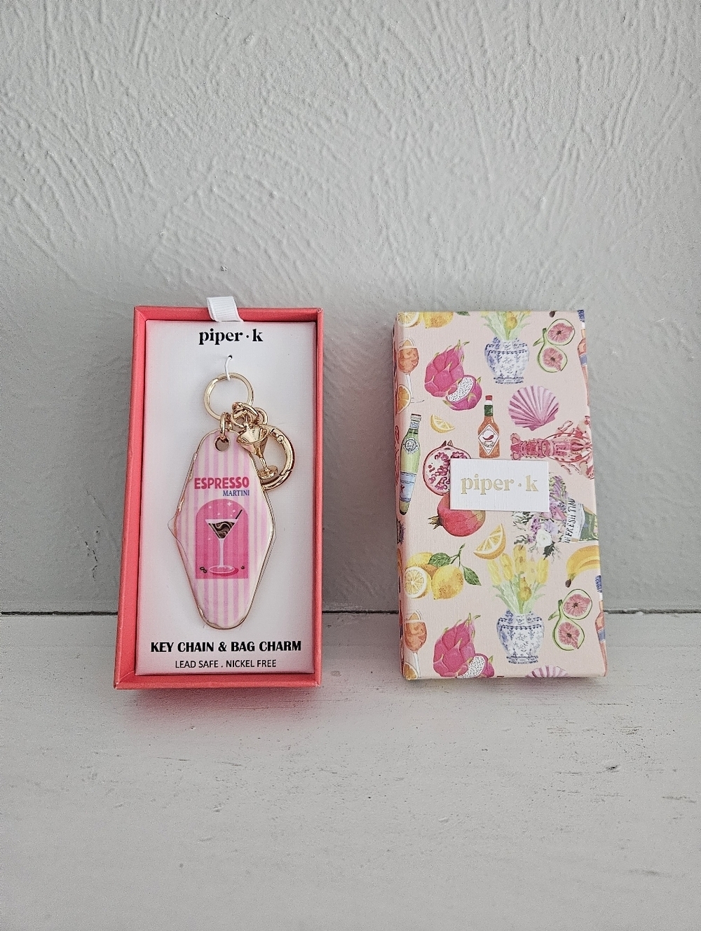 NWT- Piper K Retro Room Key Bag Charm/Keychain- Espresso Martini